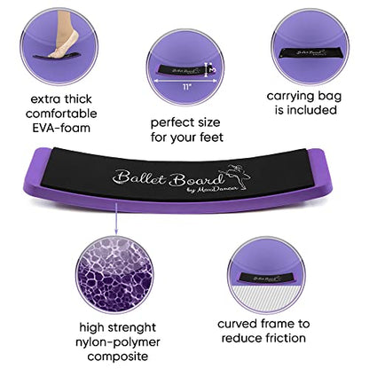 Ballet Turning Spin Board for Dance and Figure Skating. Portable Training Equipment for Dance. Make Your Turns, Pirouette and Balance Better. - color: Purple with carry bag