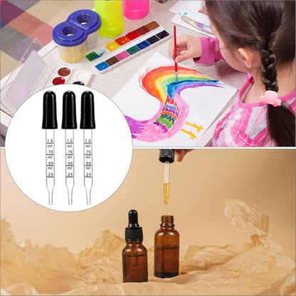 QWORK 1 ml Glass Liquid Droppers, Pack of 40Calibrated Pipettes, Essential Oil Dropper Pipettewith Kraft Boxes