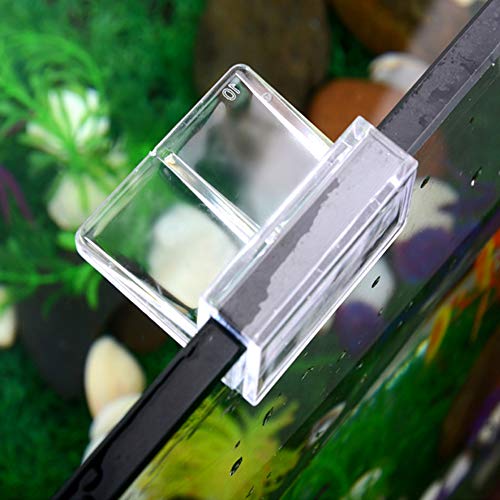Ochine 4 PCS Aquarium Lid Clips, Transparent Aquarium Lid Clips, Clear Acrylic Fish Tank Lid Holder Aquarium Cover Support Clamps for Rimless Aquarium Glass Top, Fish Tank Cover, Aquarium Hoods