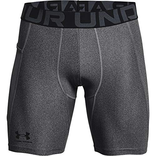 Under Armour Men's Armour Heatgear Compression Shorts - color: Carbon Heather (090)/Black, size: Small