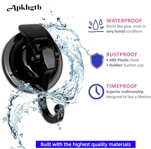 2 Pack Suction Cup Hooks for Shower, Bathroom, Kitchen, Glass Door, Mirror, Tile – Loofah, Towel, Coat, Bath Robe Hook Holder for Hanging – Waterproof Wreath Hanger (2Pack, Gun-Grey)