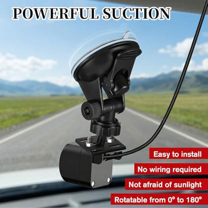 2 Pack Rear Dash Cam Mounts Car Rear Camera Mount Backup Camera Suction Cup Mount Clip Replacement Adhesive Backup Carplay Mounts for Windshield Universal Holder for Car Recorder, Adjustable