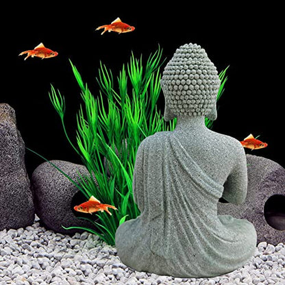 Livelyfish Asian Stone Buddha Figurines for Aquarium Zen Garden Fish Tank Statue Decorations Mini Stone Buddha Zen Garden Sculptures Decor,Gift