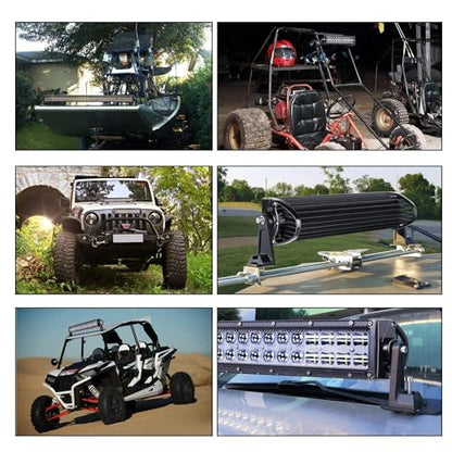 Side Brackets, AKD Part Light Bar Mounting Brackets Kit Universal Side Mount Offroad Truck LED Bar Mounts 2 Pack - color: Black Normal