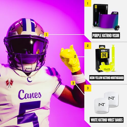 Nxtrnd One Football Mouth Guard, Strap Included, Fits Adult & Youth (Neon Yellow) - color: Neon Yellow