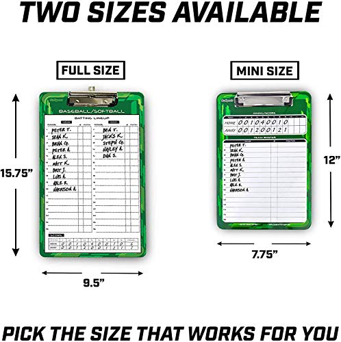 GoSports Premium Dry Erase Coaches Clipboards – Basketball, Baseball, Football, Soccer, Hockey, Volleyball, Lacrosse - color: Baseball / Softball