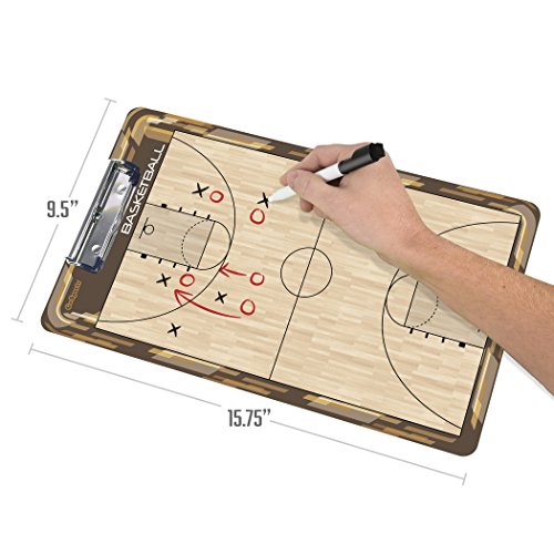 GoSports Premium Dry Erase Coaches Clipboards – Basketball, Baseball, Football, Soccer, Hockey, Volleyball, Lacrosse - color: Basketball