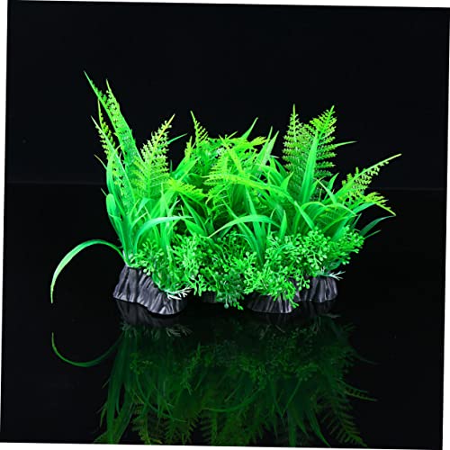 Toddmomy 3pcs Artificial Water Grass Aquatic Plant Ornament Base for Fish Tank Aquarium Decoration Lifelike Plastic Aquatic Landscape for Freshwater and Tanks