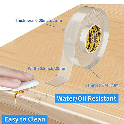 Clear Edge Protector Strip, 0.8in x 9.84FT, Sharp Edge Wrap Cover Tape, Self Adhesive Corner Protective Bumper Guards for Cabinet Door Desk Glass Table Furniture, Kitchen Countertop, Waterproof - size: 1 Pack x 0.8in x 9.84FT