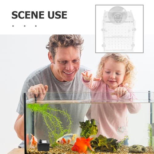 Toddmomy 2pcs Acrylic Fish Breeding Box Isolation Box Fish Separator for Aquarium Hatchery Incubator with Suction Cup for Shrimp Clownfish Guppy