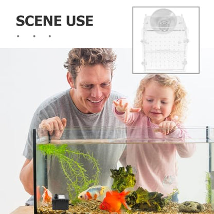 Toddmomy 2pcs Acrylic Fish Breeding Box Isolation Box Fish Separator for Aquarium Hatchery Incubator with Suction Cup for Shrimp Clownfish Guppy