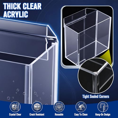 2 Pack Drip Acclimation Container for Fish, Coral & Shrimp, Hanging Aquarium Acclimation Box, Clear Acrylic Specimen Container, for Drip System, Saltwater & Freshwater Aquariums, Small