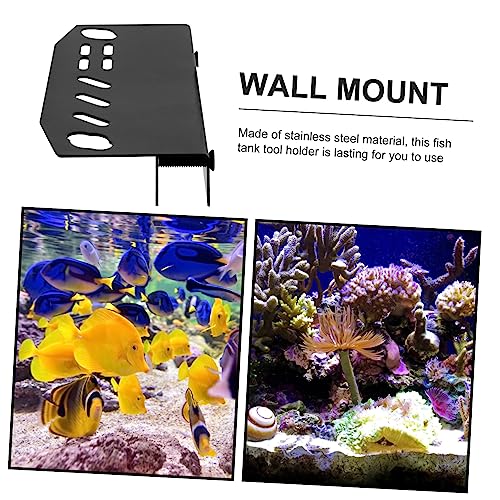 Toddmomy Aquarium Maintenance Tool Holder Wall-Mounted Organizer for Tweezers Scissors and Tank Accessories Stainless Steel Storage Rack for Fish Tank Cleaning