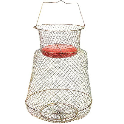 Floatable Galvanized Steel Wire Fish Basket, Collapsible Floatable Wire Fishing Basket, Portable Floating Fishing Net Baskets, Robust and Easy to Use