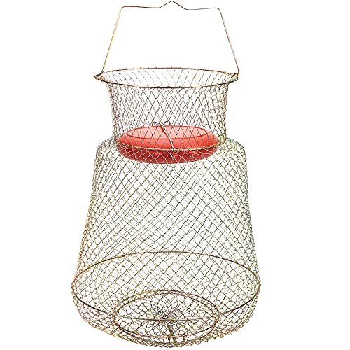 Floatable Galvanized Steel Wire Fish Basket, Collapsible Floatable Wire Fishing Basket, Portable Floating Fishing Net Baskets, Robust and Easy to Use