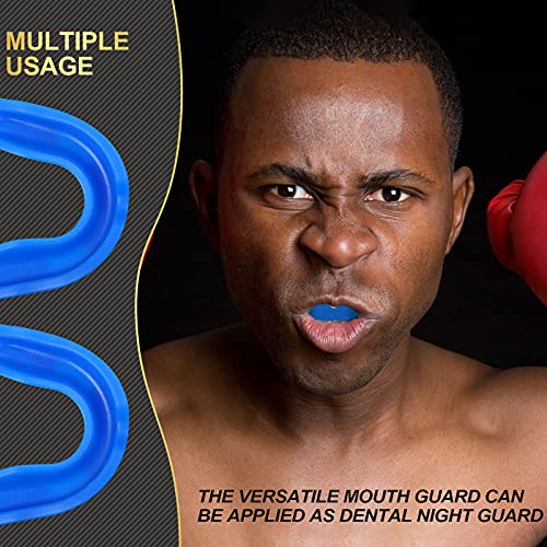 BBTO 6 Pack Kids Youth Mouth Guard for Football Sports, Boys Girls Mouthguard with Case, Soft Mouth Guard for Hockey Boxing Basketball, Ages 4+ - color: Dark Blue, Black