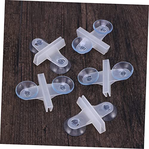 Happyyami 5pcs Aquarium Glass Suction Cup Purple Gravel for Aquarium Fish Aquarium Accessories Fish Tank Breeding Aquarium Divider Sucker Fish Tank Suction Cup Partition Clip White