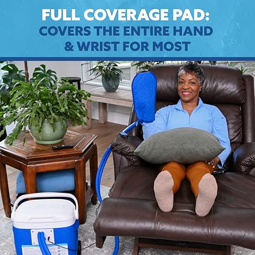 Polar Active Ice 3.0 Cold Therapy Ice Machine System with Programmable Timer, Hand and Wrist Compression Pad, Lightweight 16 Quart Cooler, Quiet Pump, Strong Cryotherapy Pain Relief and Treatment - style: Hand Wrist Pad