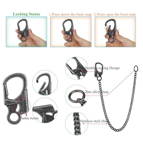 Ahiller Heavy Duty Key Wallet Chains for Men Biker - color: Grey-yk-1p