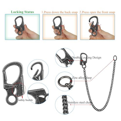 Ahiller Heavy Duty Key Wallet Chains for Men Biker - color: Grey-yk-1p