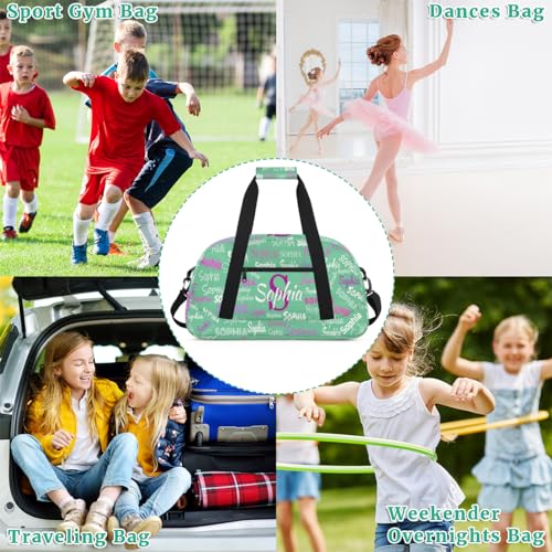 Custom Sports Dance Gym Duffel Bag Girls, Light Green Color Background - color: Color 22