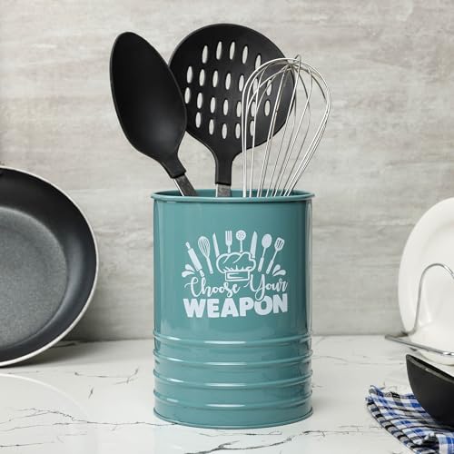 dudki Metal Cutlery Holder & Spoon Stand for Kitchen - Spoon, Knife, Fork, Chopstick, Cutlery Holder Kitchen Organizer Stand Dining Multifunctional Stand Choos Your Weapon (Moss-Green) - color: Moss-Green