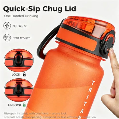 32oz Clear Tritan Water Bottle with Chug Lid - color: Red