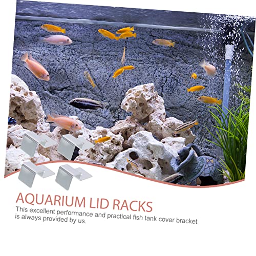 BESPORTBLE 20pcs Stainless Steel Fish Tank Lid Supports Aquarium Cover Holders for Glass Tanks Easy Installation Suitable for Various Aquatic Environments Elegant Design