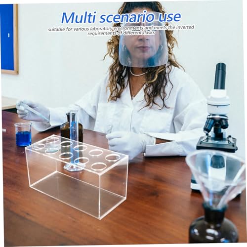 Ipetboom Acrylic Test Tube Rack Slot Inverted Storage Holder for Vials Laboratory Organizer for Space Saving and Secure Placement