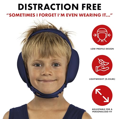Matman Dynasty Wrestling Headgear & Protective Ear Guards for BJJ & MMA - color: Navy, size: Youth