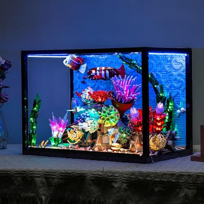 LocoLee Light kit Compatible with Lego 10366 Tropical Aquarium - No Model Only Light, Touch Dimmer Switch Lighting Accessories for Lego Icons Aquarium 10366 Fish Tank (Standard Version)