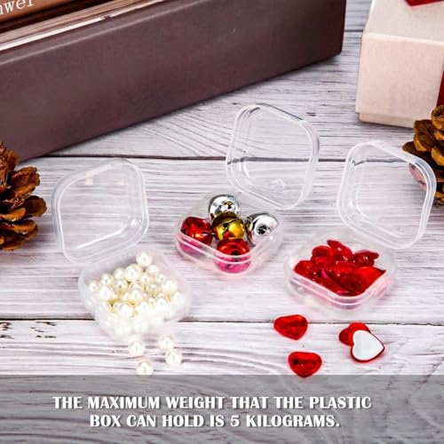 24 Packs Small Clear Plastic Beads Storage Containers Box with Hinged Lid for Storage of Small Items, Crafts, Jewelry, Hardware(1.37 x 1.37 x 0.7 Inches) - size: 1.37 x 1.37 x 0.7 Inches