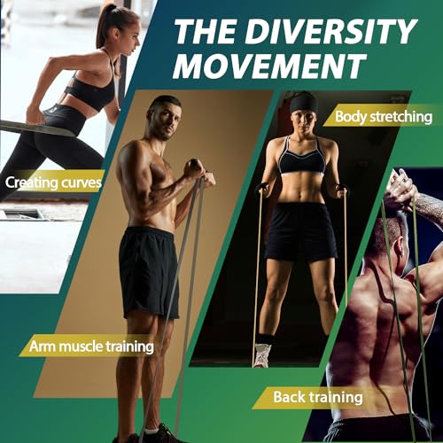 Resistance Bands for Pull Up Assist, Stretch Bands & Exercise Workout Set - color: 5-85LBS GREEN
