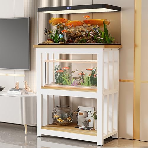 Fish Tank Stand,Adjustable Multi-Tier Fish Stand for 12-20'' Aquariums, Steel Reptile Rack Cabinet, Sturdy Home Storage Shelf, Space-Saving Pet Display Stand - color: #a, size: 40x30x100cm/16x12x39in