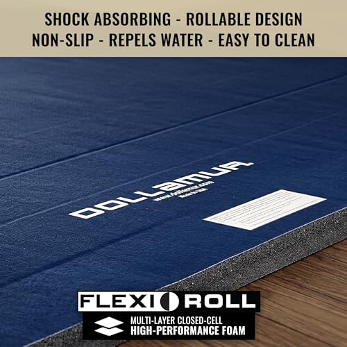 Dollamur Wrestling Mat for Home, 5'x10', Portable, Lightweight-Made in USA - color: Navy Blue