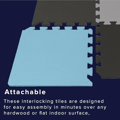 We Sell Mats Interlocking Foam Floor Tiles - 3/8" Thick Blue Mix 18-Pack - color: Sky Mix, size: 18 Square Feet (18 Tiles)
