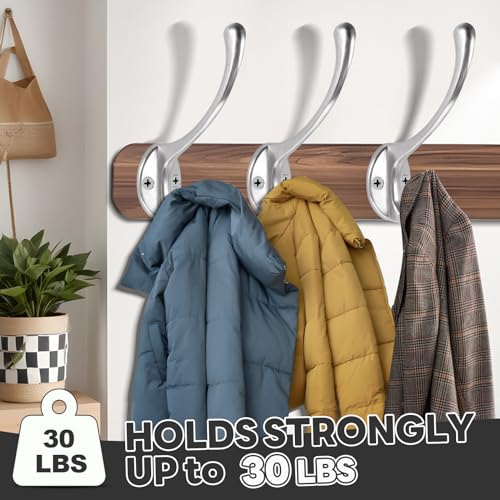 Wall Hooks for Hanging, 15-Pack Heavy Duty Metal Coat Hooks, for Living Room, Bathroom, Kitchen, Bedroom for Towel, Hat, Key, Closet, Bag (Silver) - color: 15pack-Silver