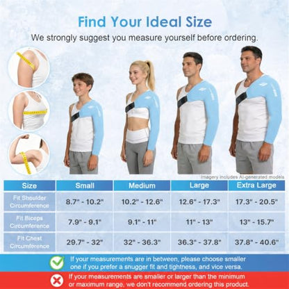 ComfiTECH Shoulder Arm Ice Pack Wrap for Pitcher & Recovery, Blue, S - size: Small, style: Blue