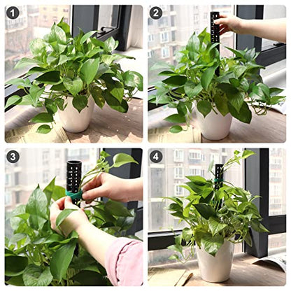 Moss Pole for Climbing Plants Monstera, Indoor Plant Supports, Plastic Moss Stick, Plant Stake for Garden, Extension Aid Climbing Rob (Black, 2pcs 10inch) - size: 2pcs 10inch