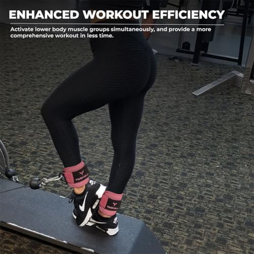 Adjustable Gym Ankle Straps for Cable Machines Women & Men, Glute Kickbacks - color: Solid Pink, size: Single