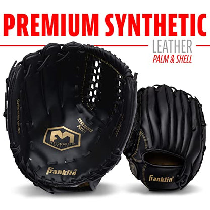 Franklin Sports Field Master Baseball Glove - color: Black/Gold, style: 12" - Trapeze Web