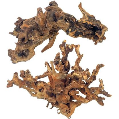 Natural Large Driftwood for Aquarium Fish Tank Decorations, Driftwood for Reptile Tank Bearded Dragon Tank Accessories Terrarium Decor (7.5 to 14.5 inches / 2 Pack)