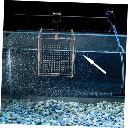 COLLBATH 1set Fish Isolation Box with Cups and Hook Acrylic Breeding Container for Fish Separation Tanks Design Prevents Jumping and