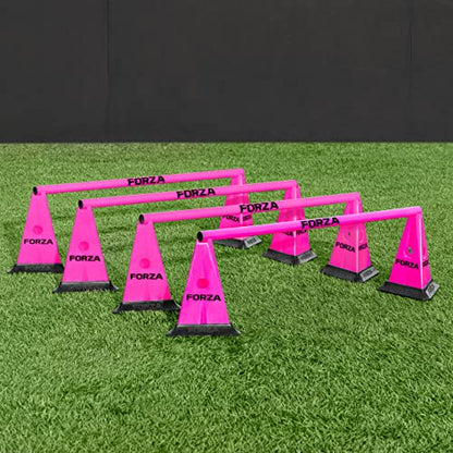 FORZA Cone & Hurdle Training Sets | Improve Your Speed & Agility Skills - Available in 3 Styles and 8 Colors - color: Pink, style: Pro Tri Cone