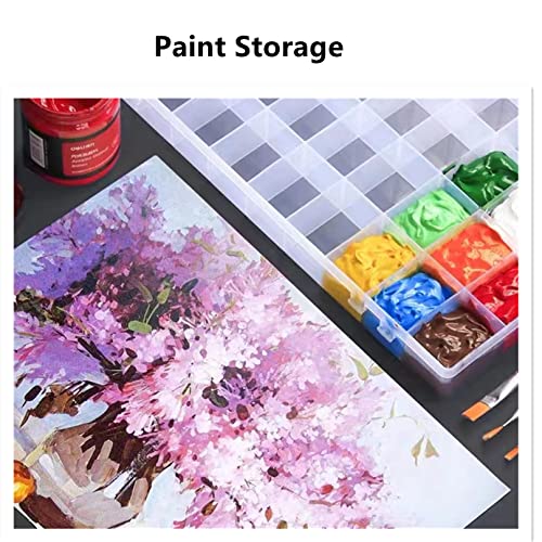 1PCS 36 Grids Large Plastic Organizer Box with Dividers, Compartment Organizer Box for Nail Accessories/Screw/Sewing Arts and Oil Paint, Bead Storage Containers 14.9" x 9.2" x 1.9" (Clear) - size: 1PCS 36Grids