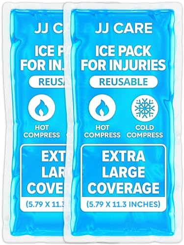 Ice Packs for Injuries Reusable (Pack of 2, XL) - Gel Ice Packs Reusable - Soft Ice Pack for Injuries with Wrap - Flexible Therapy, for Knee, Back, Neck, Wrist, & Ankle
