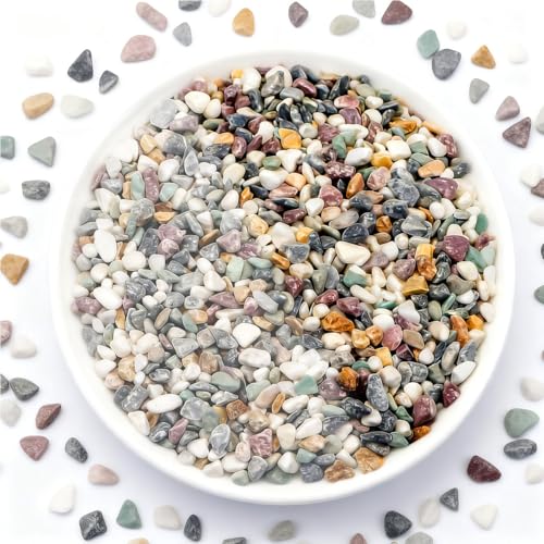 River Rocks,Landscaping Pebbles,Decorative Ornamental Pebbles,Garden Landscaping Stones,Gravel Filler for Home Decoration Flower Bed Fish Tank Plants Vases Succulents (Natural, 1 Pound) - color: Natural, size: 1 Pound