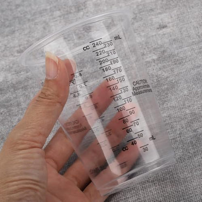 60 Pcs 8oz Epoxy Resin Mixing Cups, Disposable Clear Plastic Measuring Cups with 60 Pcs Wooden Stirring Sticks for Mixing Paint, Pigments, Resins