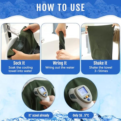 Hosuly 30 Pack Cooling Towels 40"x12" - color: Army Green
