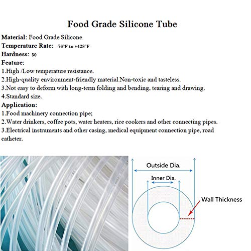 Silicone Tubing 6mm (1/4") ID x 10mm OD Food Grade High-temperature Pure Silicone Hose Tube Clear Pipe for Home Brewing Air and Liquid Transfer (Length 10 Meter- 33FT) - size: 6mmx10mm, style: 10M